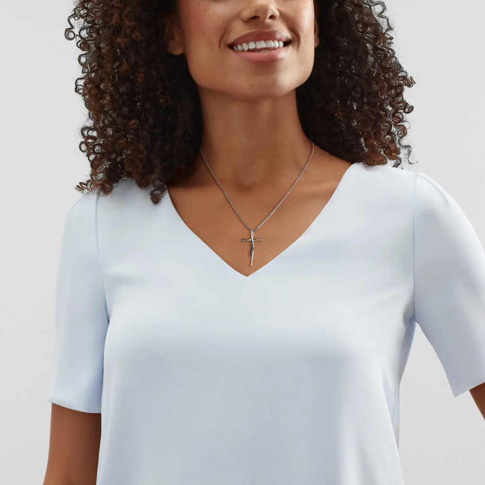 SILPADA Organic Cross Pendant Necklace - Picture 3 of 11